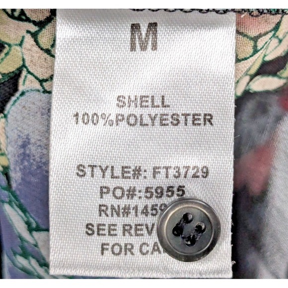 VICTORIAN Dark Fairy Blouse Top MEDIUM Black Floral Button Up Ruffles Excellent - Picture 13 of 14